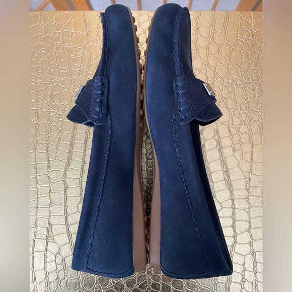 Coach Fredrica Nubuck Navy Blue Suede Flat Loafer SZ 7 - Picture 7 of 11